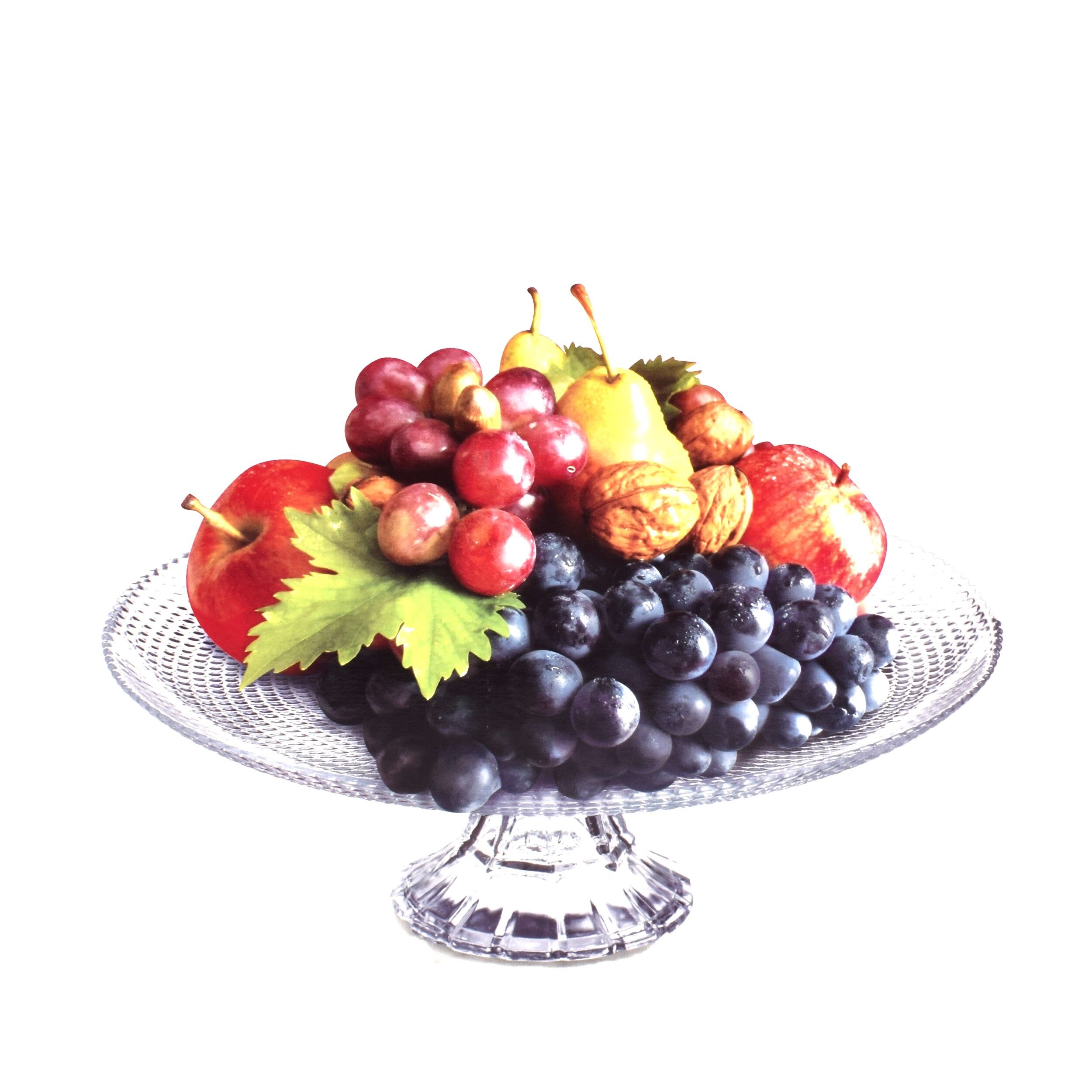 Platou servire cu picior, Urban living , pentru fructe/prajituri/branzeturi, d 27 cm, h 10 cm, sticla, 92384