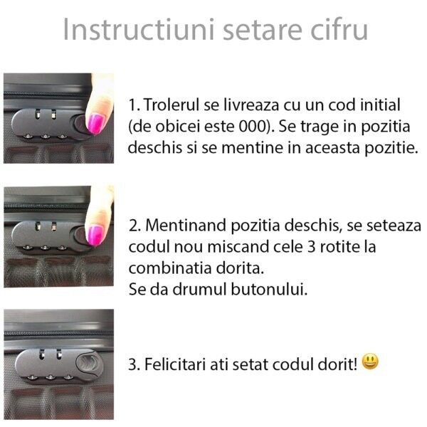 Troler cabina, Princess Traveller,55 x 39 x 22 cm, cifru TSA, roti 360°, 40 L - imagine 13