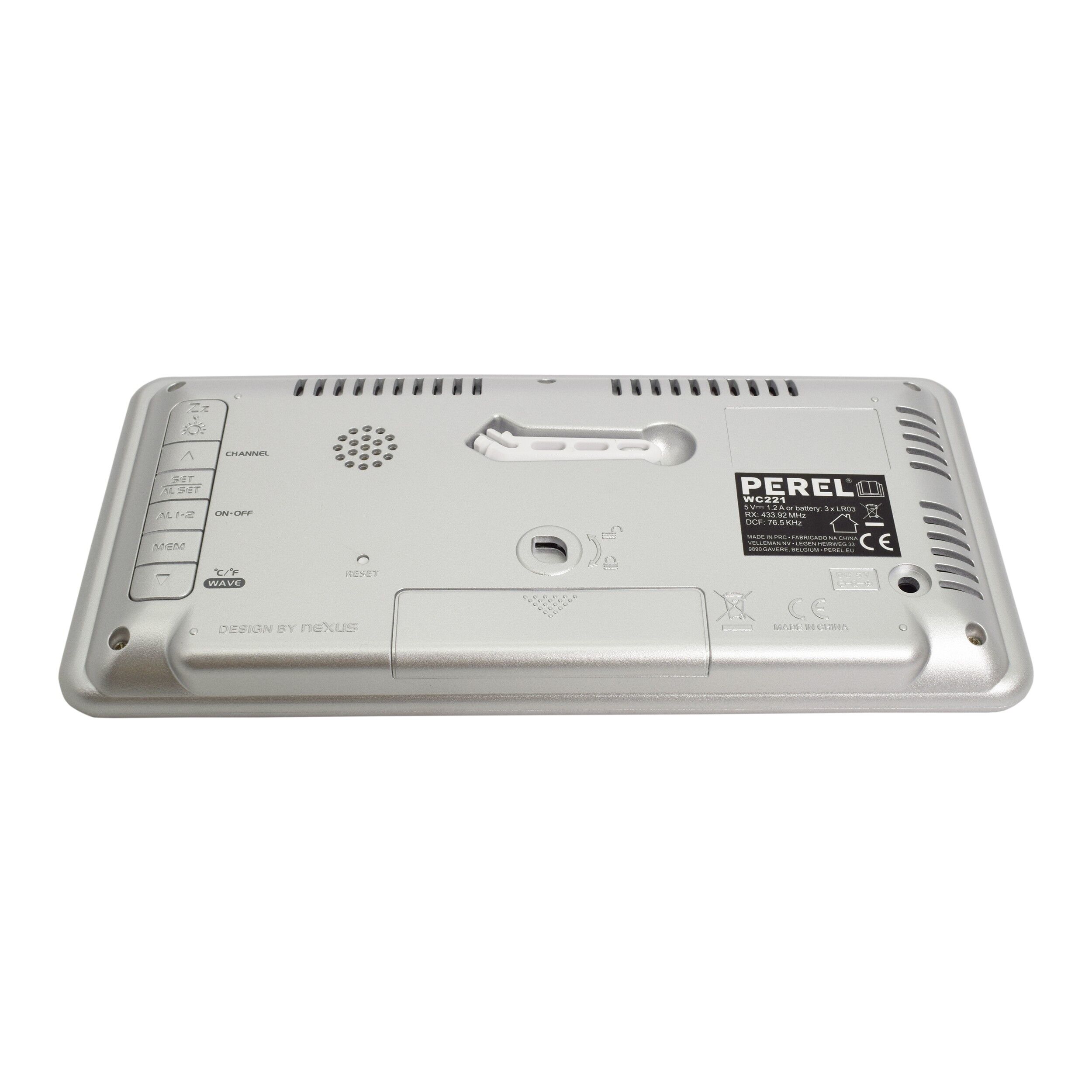 Statie Meteo fara Fir cu Senzor interior si Exterior, PEREL, Prognoza Meteo, Masurare Temperatura si Umiditate, Ceas cu Alarma - imagine 6