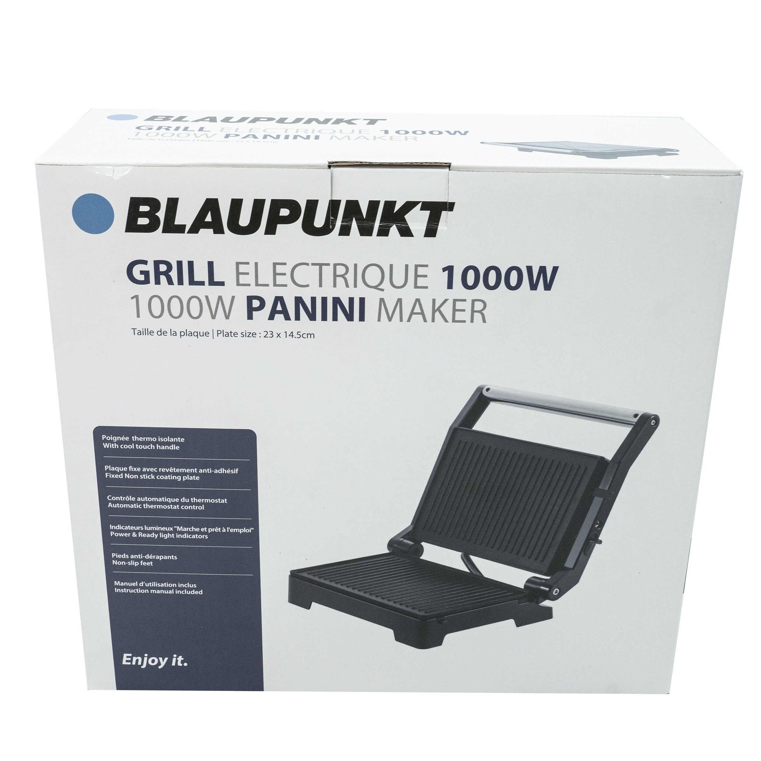 Sandwich-maker&grill, Blaupunkt Panini, 1000 W, placi nonaderente, 39399 - imagine 2