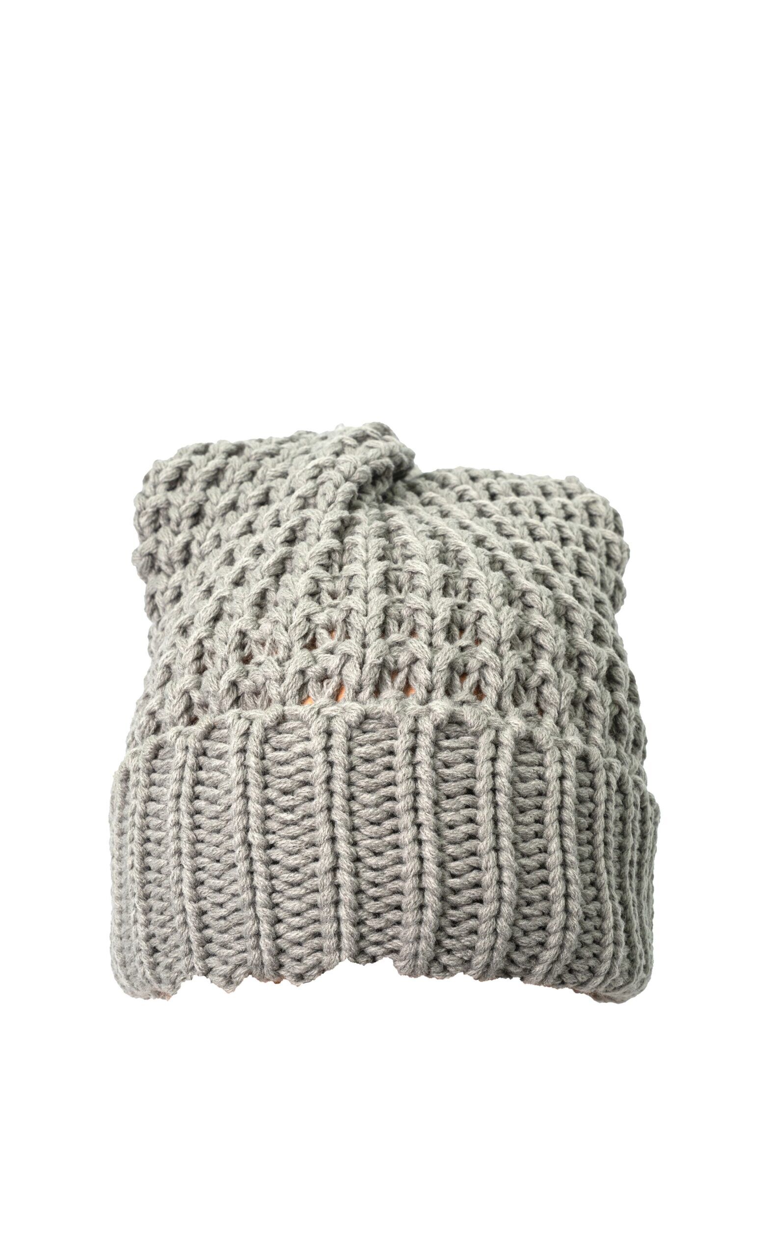 Caciula tricotata cu ciucure, GermagTrend, culoare crem, 807305 - imagine 2