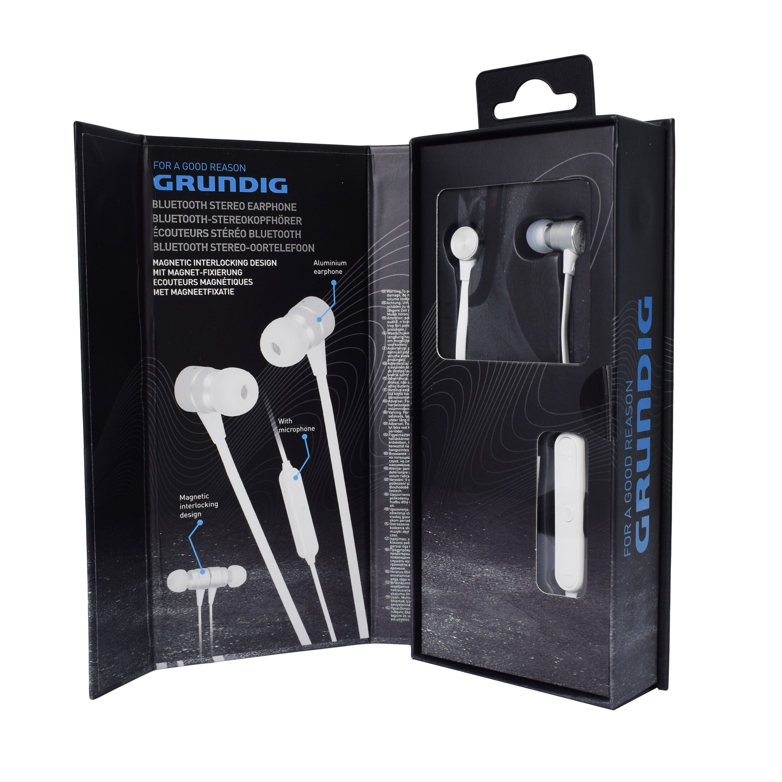 Casti bluetooth stereo, model casca in ureche, cu prindere magnetica a castilor, Grunding, 807496 - imagine 2