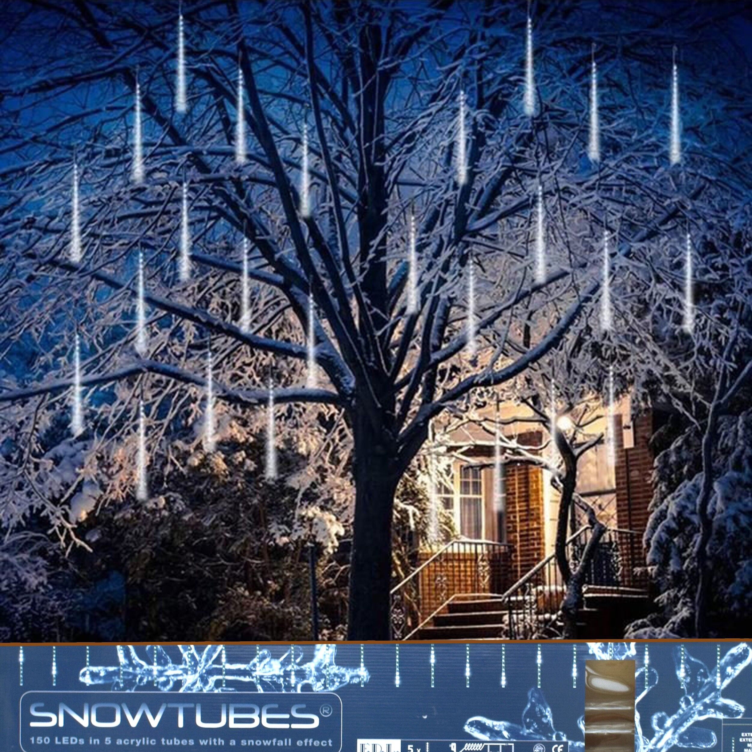 Instalatie de exterior decorativa, pentru Craciun, cu 150 de Leduri, sub forma de conuri inghetate, 807724 - imagine 2