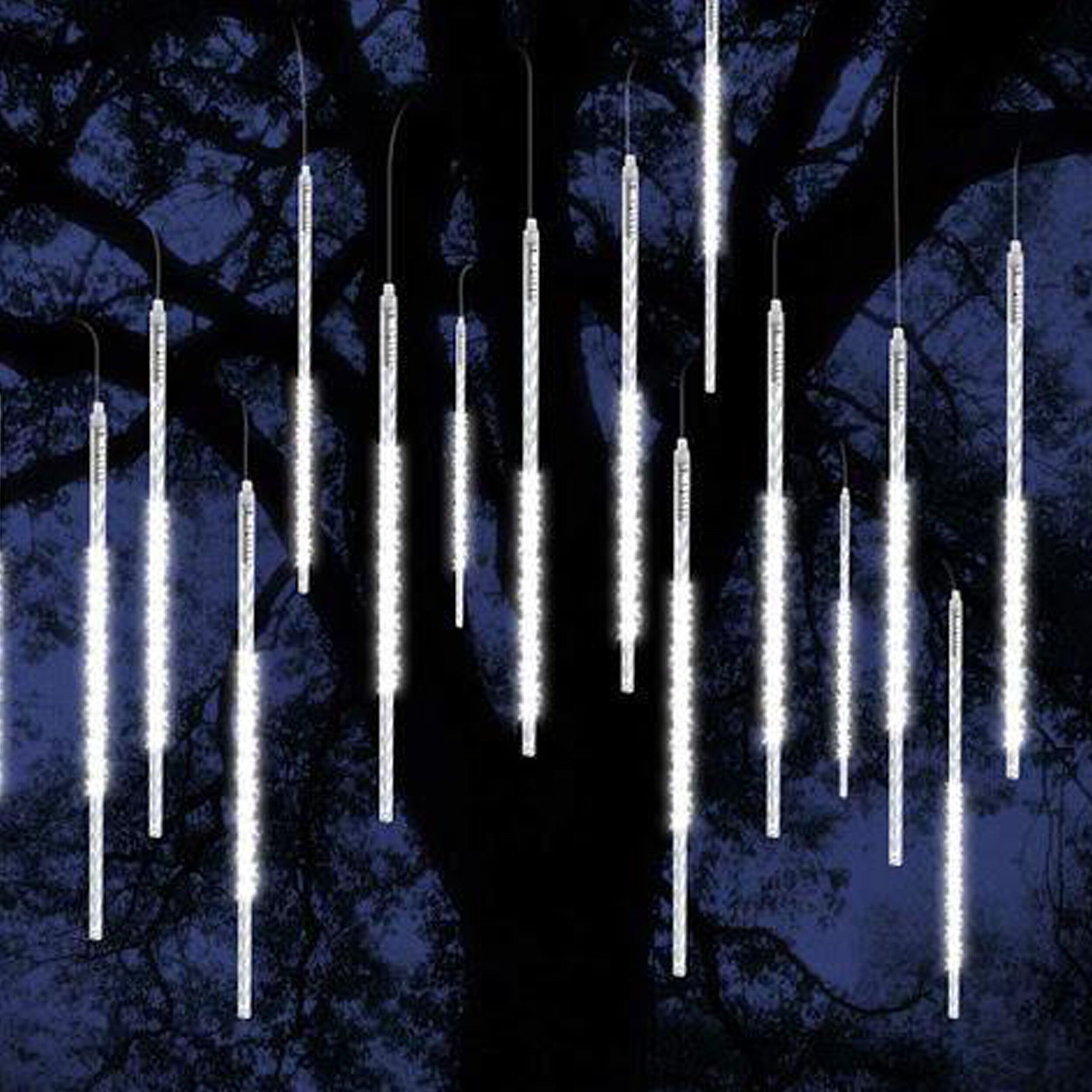 Instalatie de exterior decorativa, pentru Craciun, cu 150 de Leduri, sub forma de conuri inghetate, 807724 - imagine 5