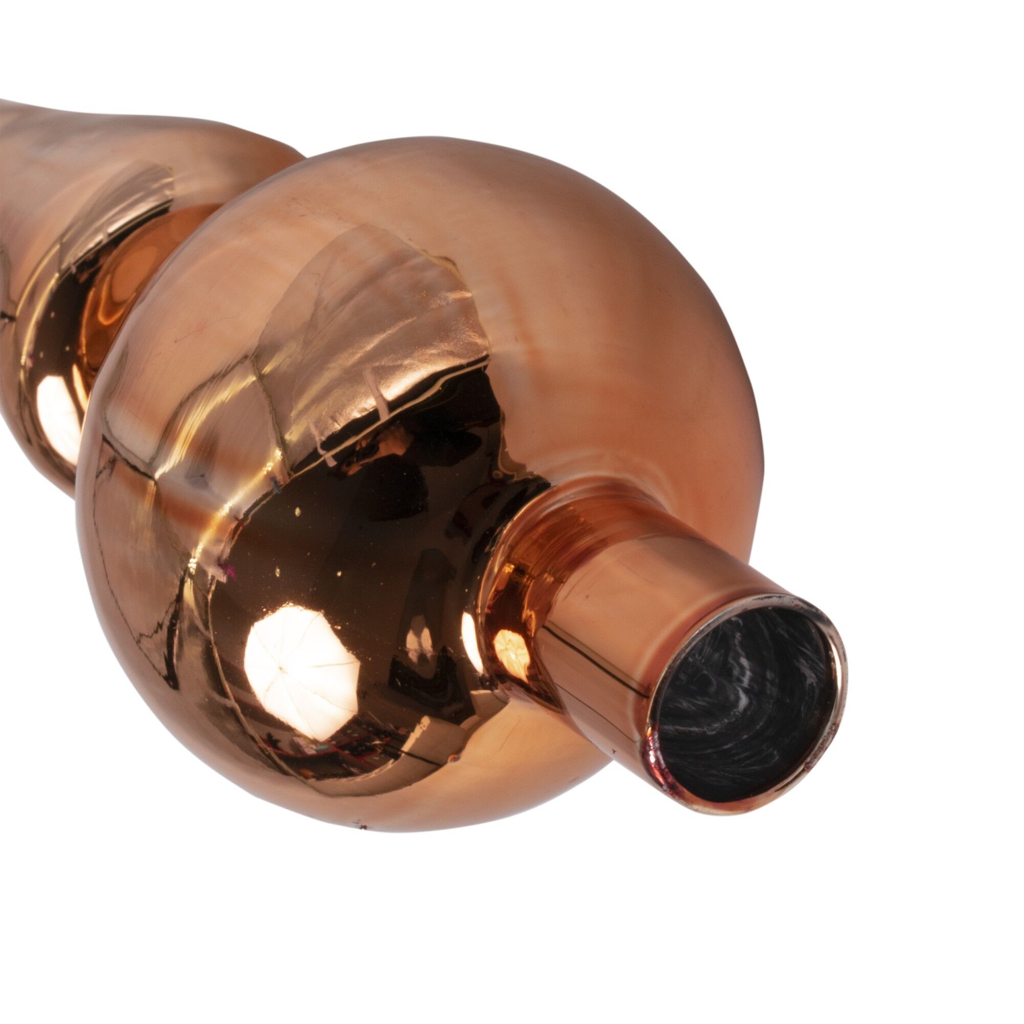 Varf de brad din sticla, culoare caramiziu, 27 cm, suflat din gura, 807806 - imagine 4