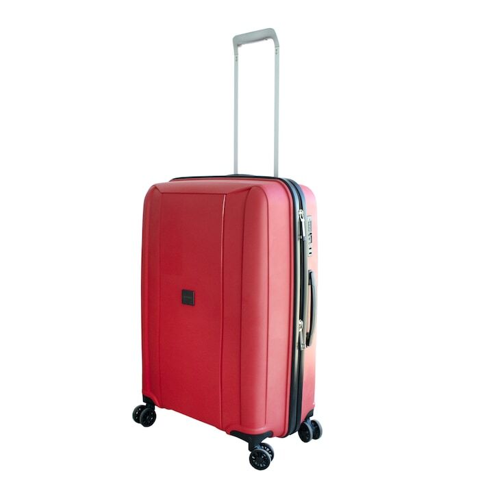 Troler cabina, Princess Traveller by GermagTrend, model Havana, 55 x 39 x 22 cm, cifru TSA, roti 360°, 40 L, polipropilena, rosu