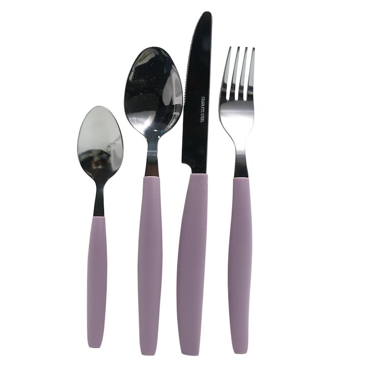 Set 24 tacamuri din inox, roz, Alpina, 94882Pk