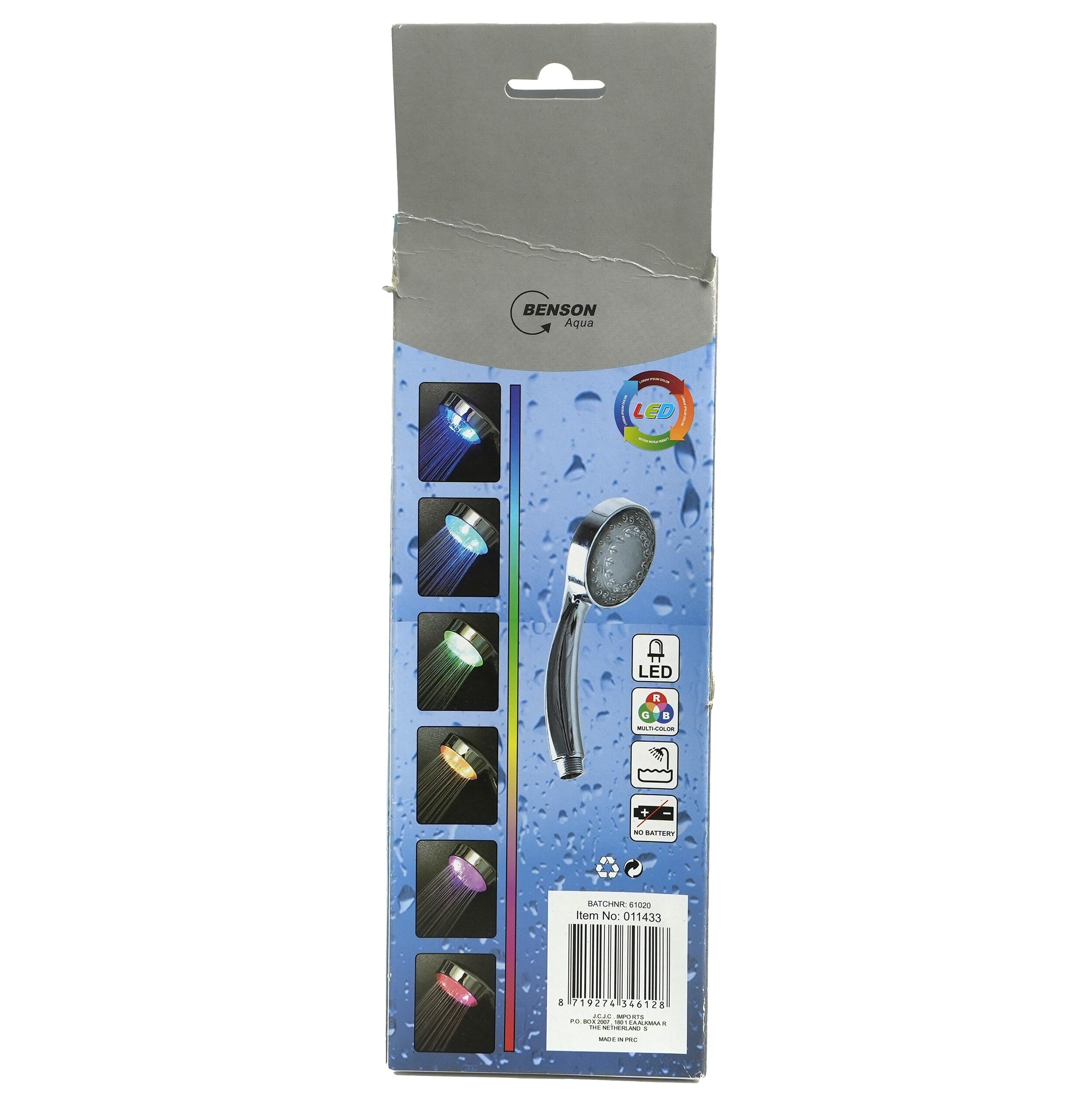 Para de dus cu led, 7 culori, Benson